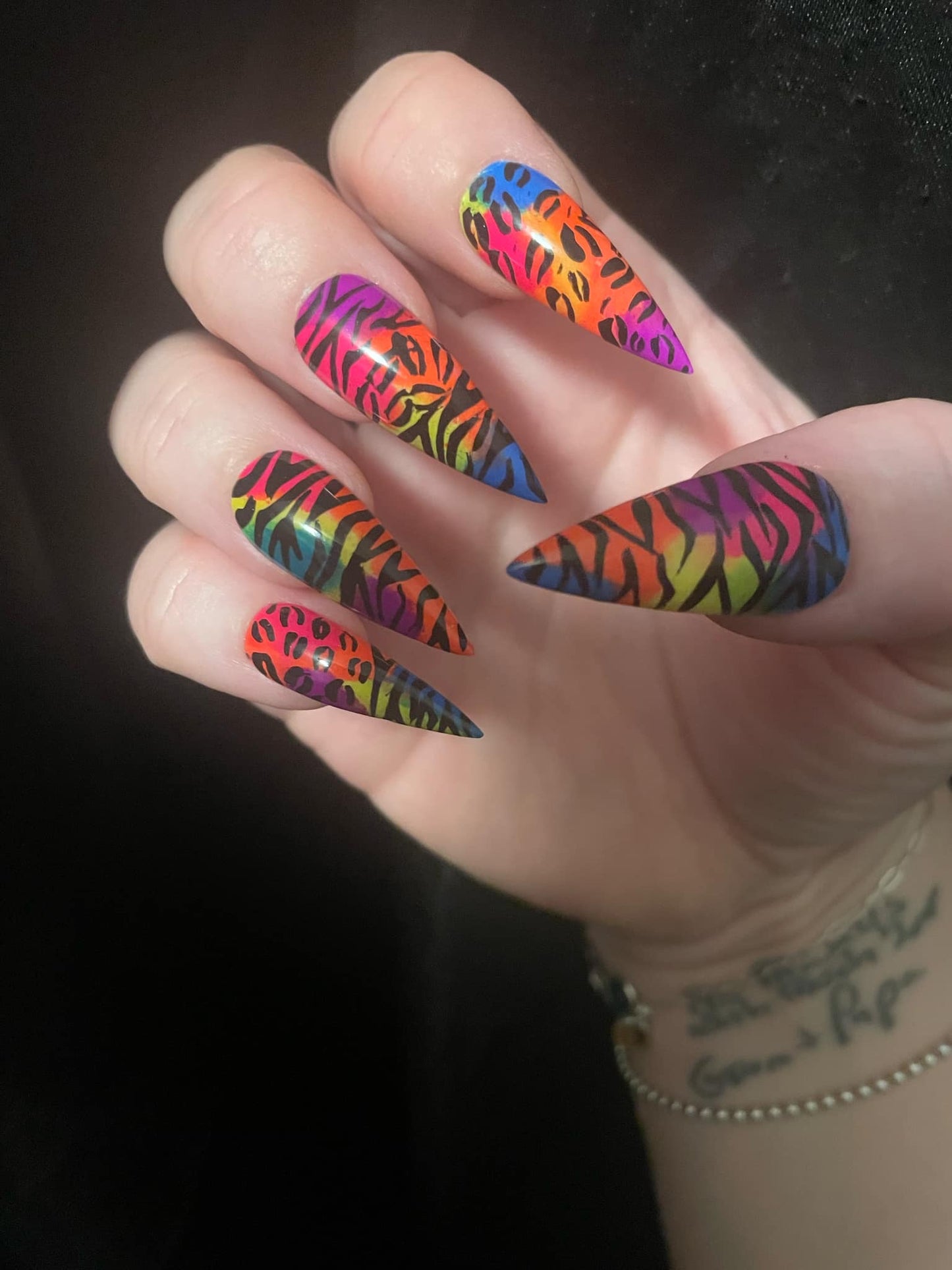 Lisa Frank inspired gel nail and toenail set!