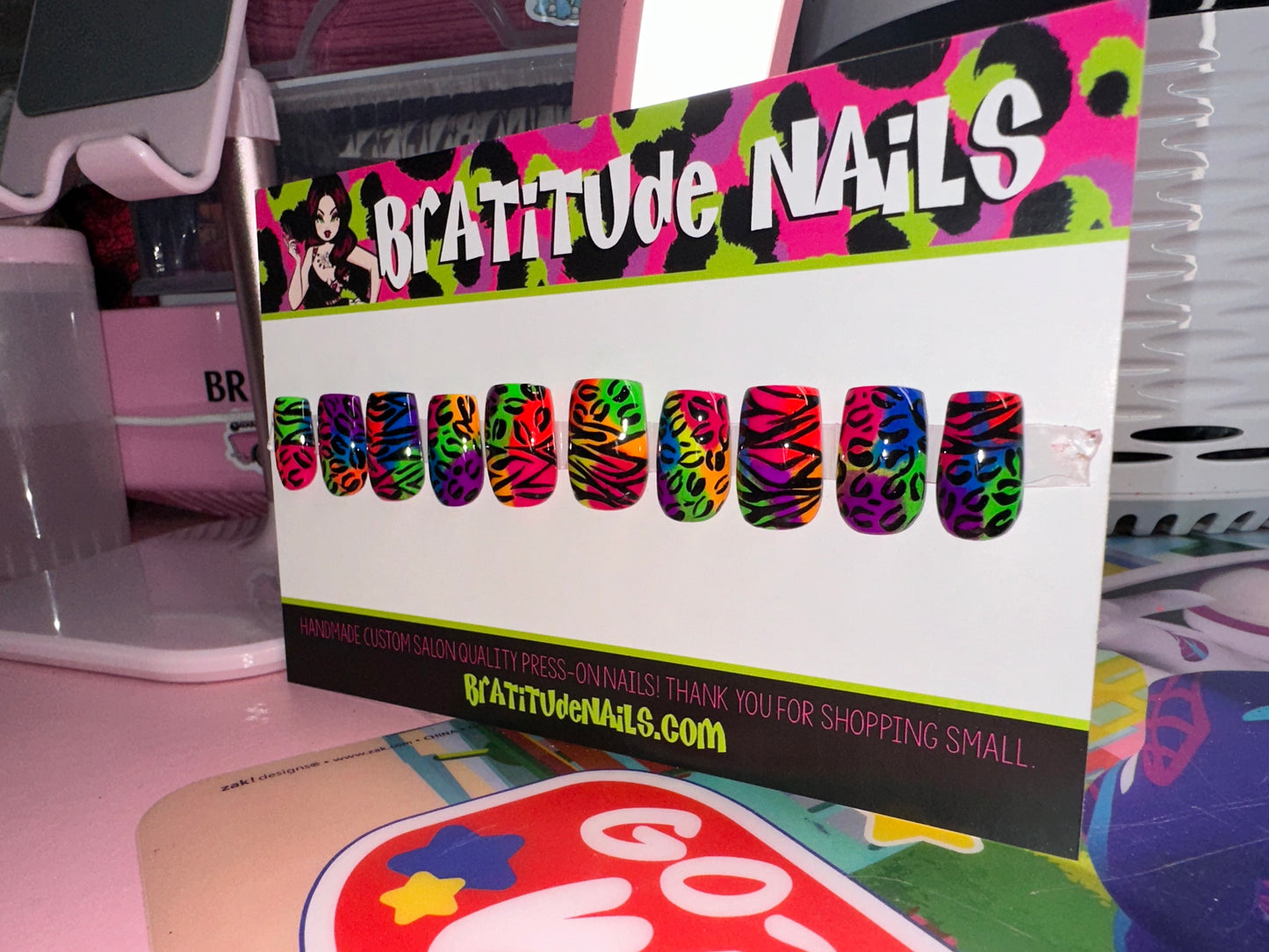 Lisa Frank inspired nails (Gel)