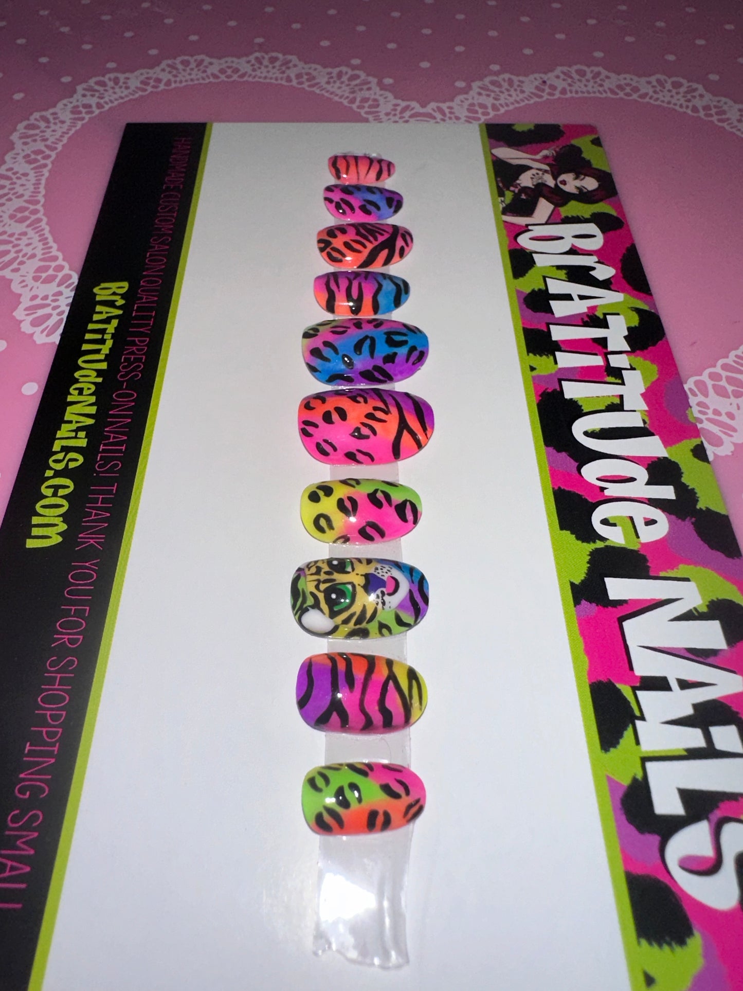 Lisa Frank inspired nails (Gel)