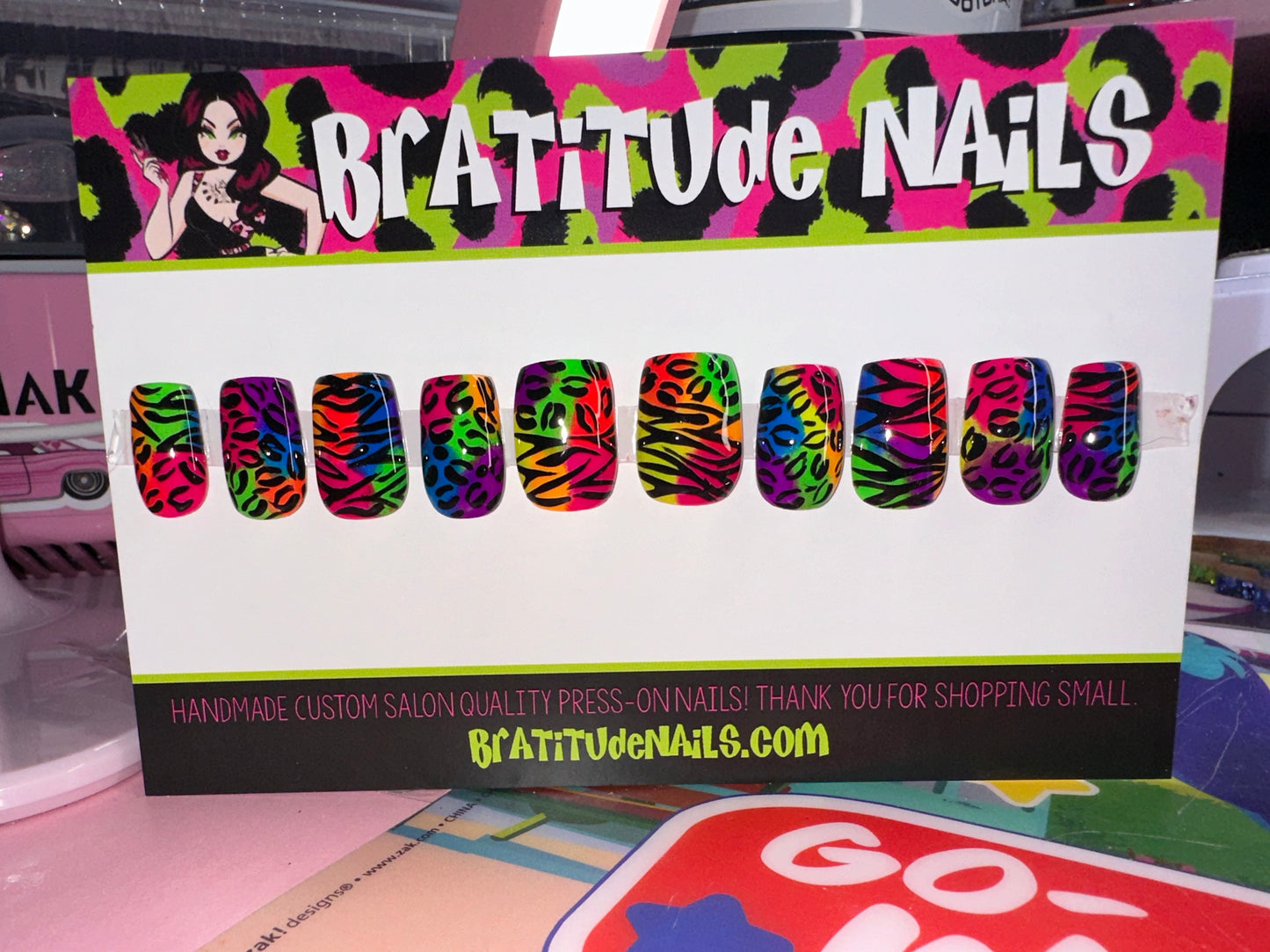 Lisa Frank inspired nails (Gel)