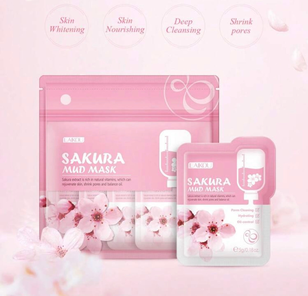 Sakura Pink Mud Masks 3 for $1