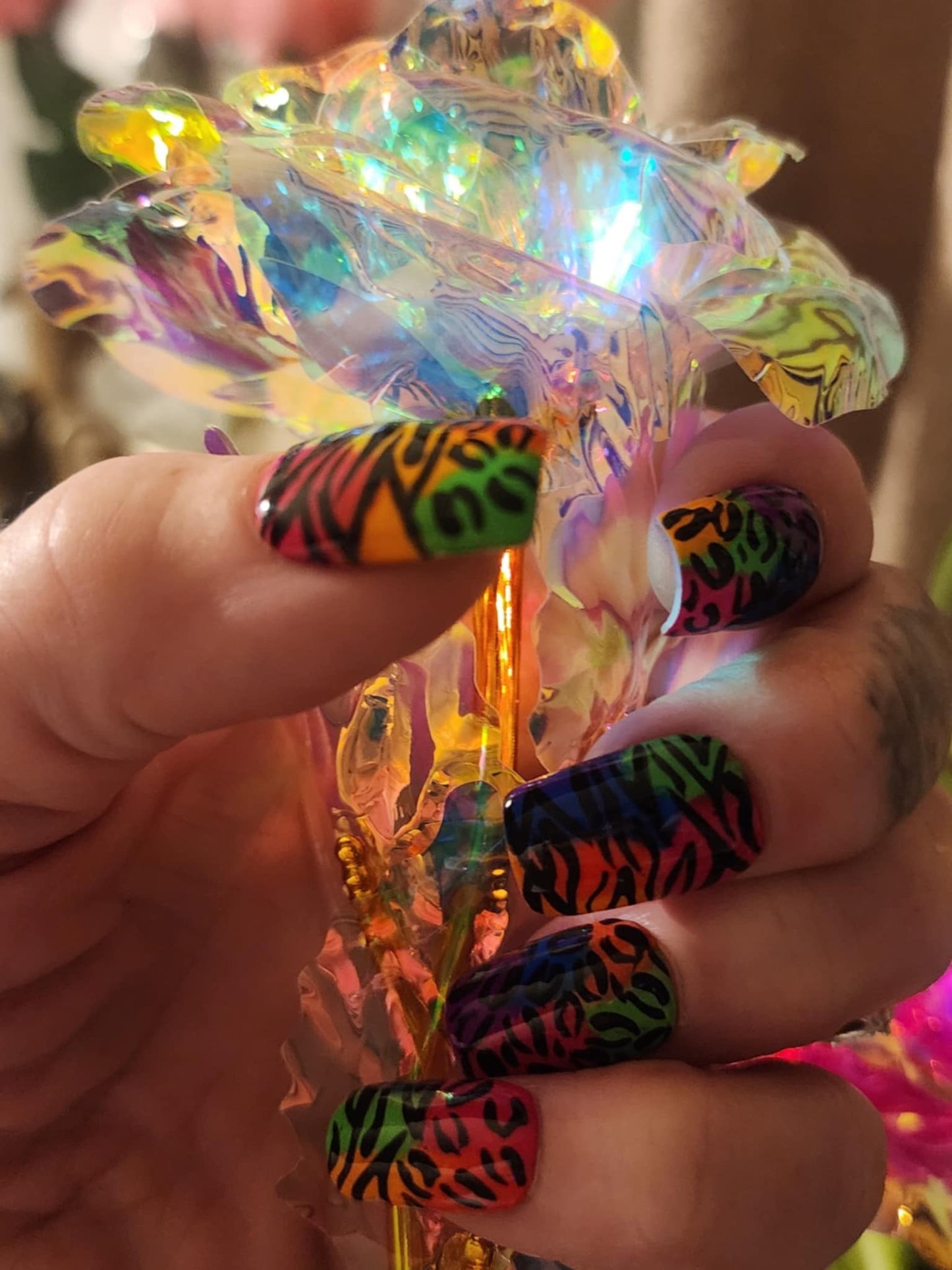 Lisa Frank inspired gel nail and toenail set!