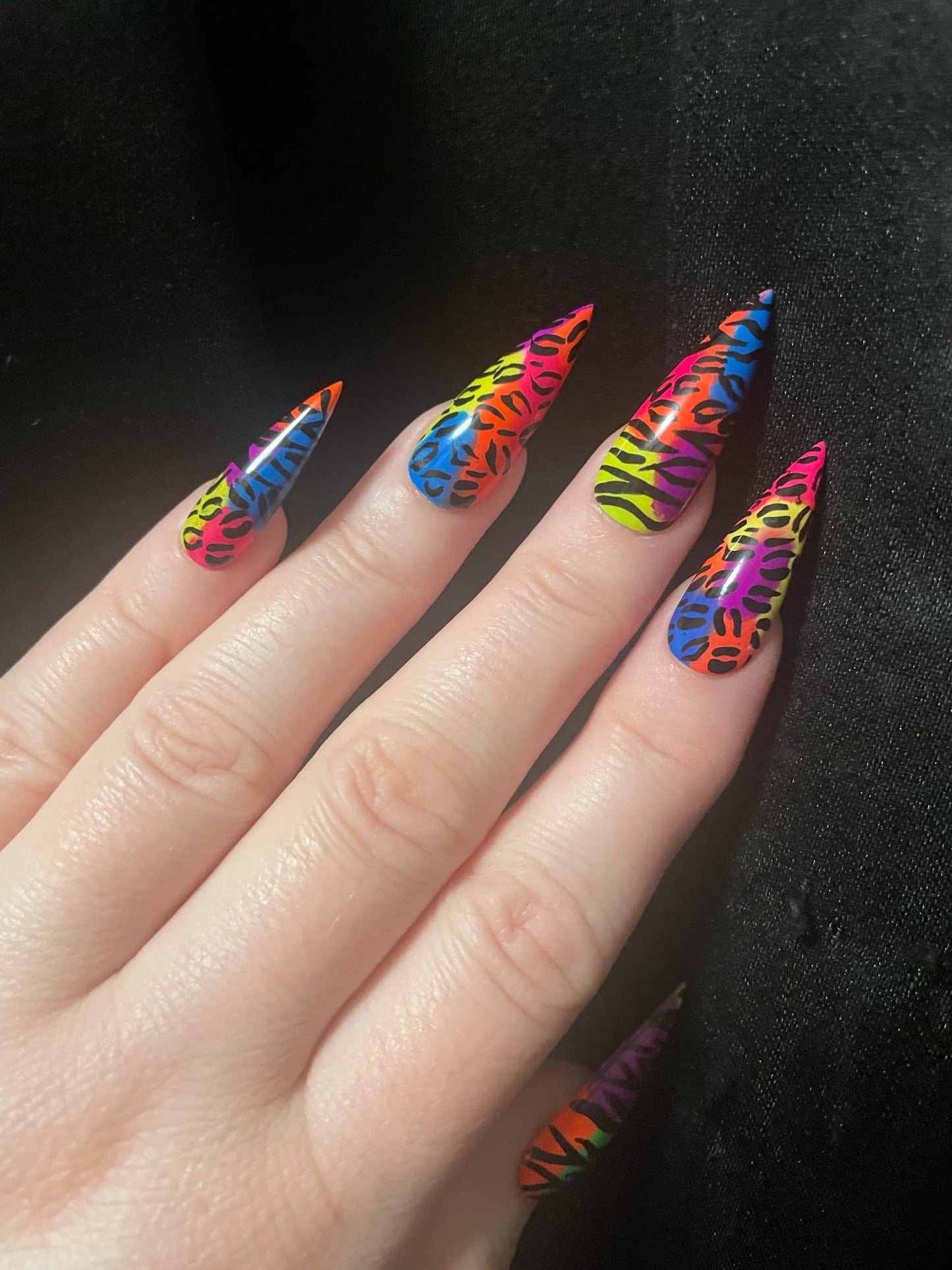 Lisa Frank inspired gel nail and toenail set!