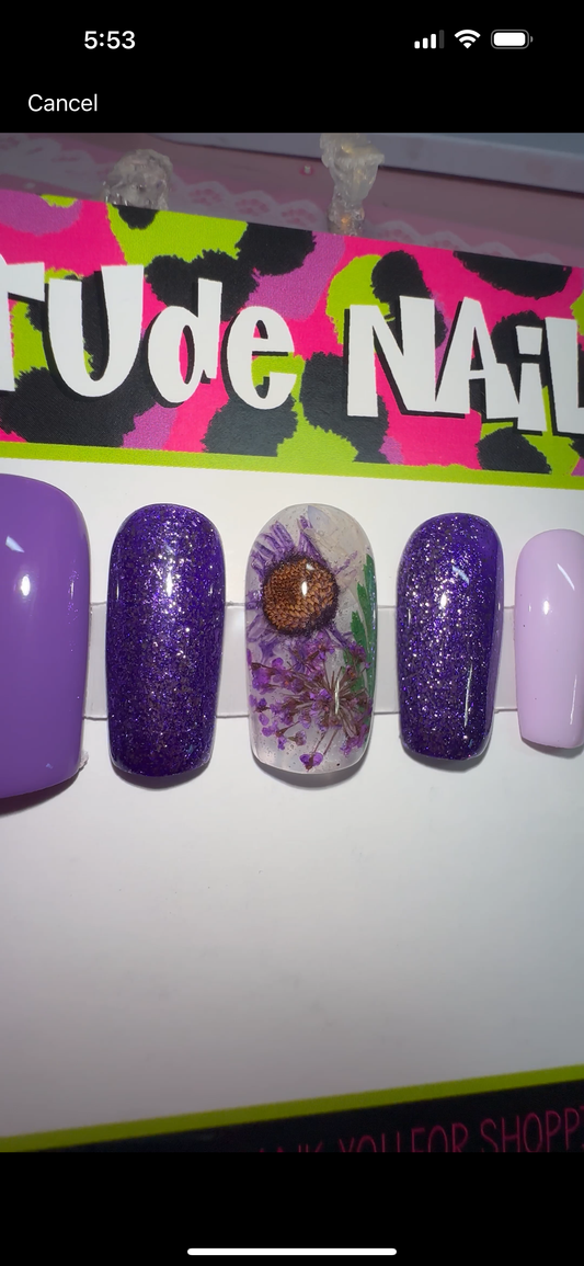 Real flower encapsulated nails (Gel)