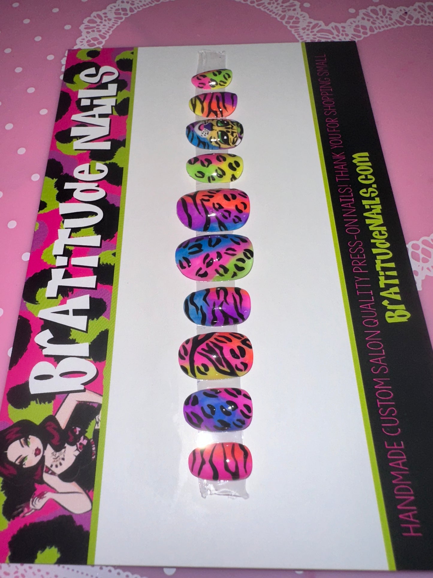 Lisa Frank inspired nails (Gel)