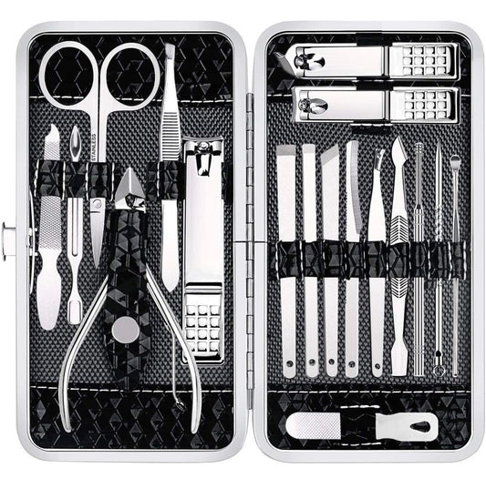 Deluxe stainless steel manicure set! 17 pieces!